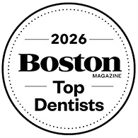 Boston Magazine Top Dentist award badge for 2026